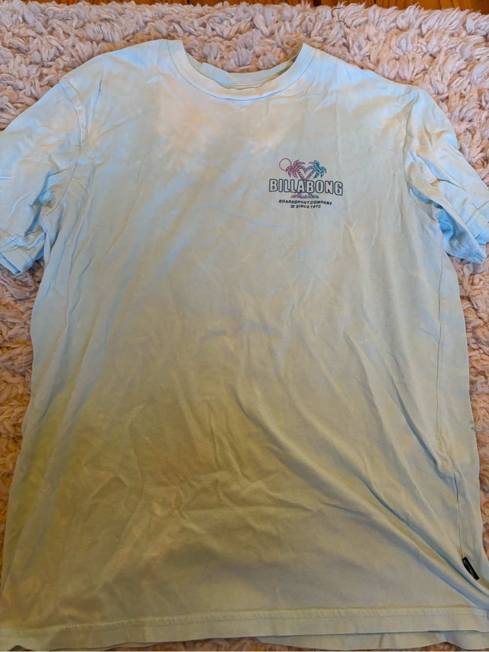 Billabong Men's Light Blue Graphic Tee - Tropical Logo